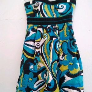Heart Soul Strapless Mini dress. Floral Paisley